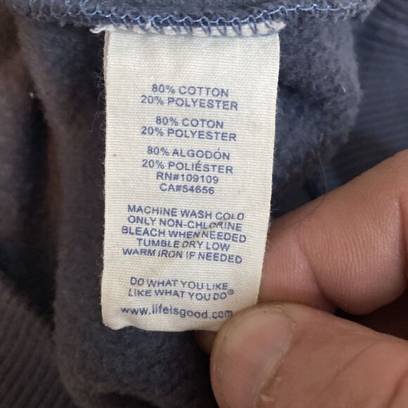 Life Is Good Hoodie Women's Sz XS Gray Cotton Fleece Drawstring Pullover - Picture 4 of 4